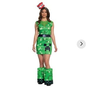 Women’s Minecraft Green Pixelated Costume